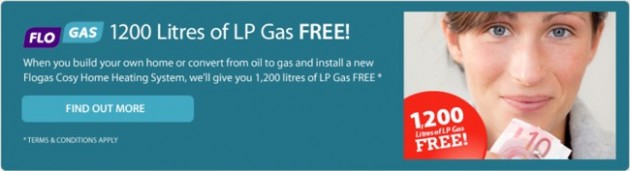 Flogas offers an exceptional 1200 litres of LP Gas FREE for anyone either converting from oil to gas or installing a heating system for the first time Flogas offers an exceptional 1200 litres of LP Gas FREE for anyone either converting from oil to gas or installing a heating system for the first time